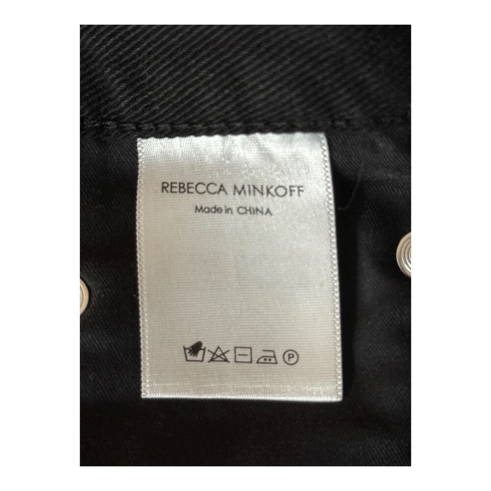 Rebecca Minkoff straight taper distressed jeans black size 25 - Picture 6 of 7